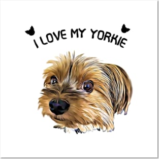 I Love My Yorkie Funny Yorkie Face Posters and Art